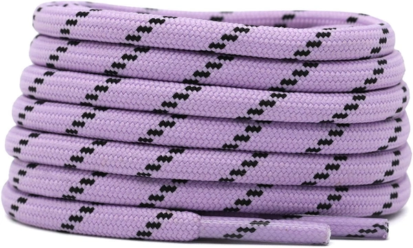GRAH SANGRAH® (2 Pair) Shoelaces for Hiking Shoes, Outdoor Walking Sneakers, Outdoor Hiking, Climbing, Basketball, Work Boot, Running , Sport Shoes - 120cm, Purple Black